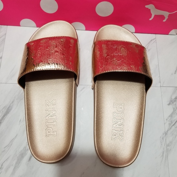 BRAND NEW!  PINK VS SINGLE STRAP SLIDES - Picture 2 of 6